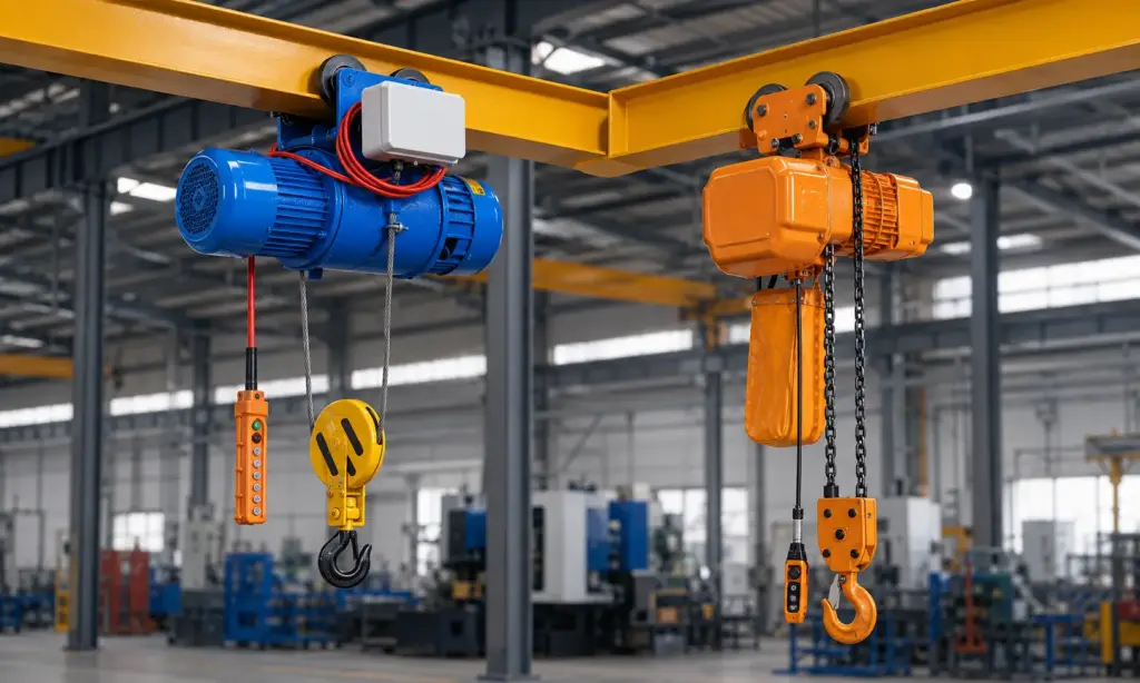 Wire rope hoist and electric chain hoist comparison