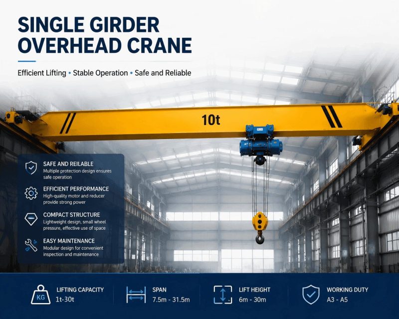 single girder overhead cranes